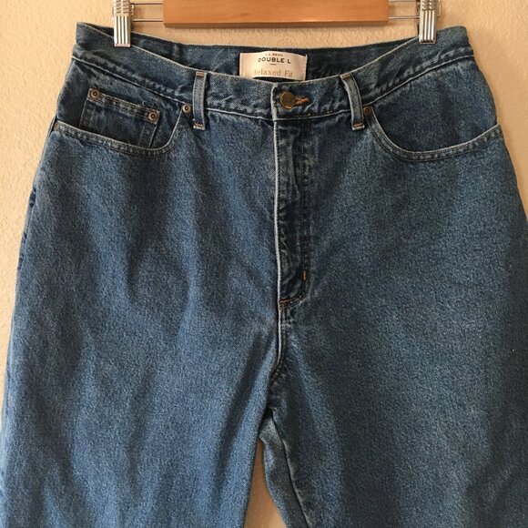 Vintage L.L. Bean Jeans 16 Flannel Lined Double L Relaxed Gorpcore High Rise - Picture 2 of 7